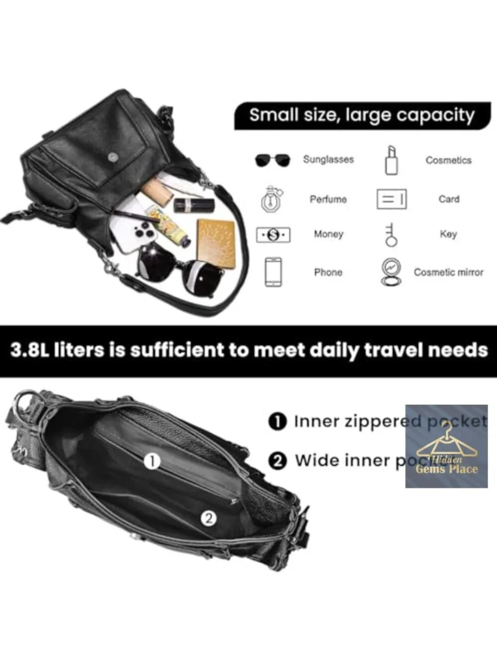 Mini Tote Bag City Shoulder Boho Vegan Leather Hobo with Straps Distressed